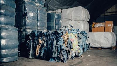 Renewcell - bales of discarded jeans